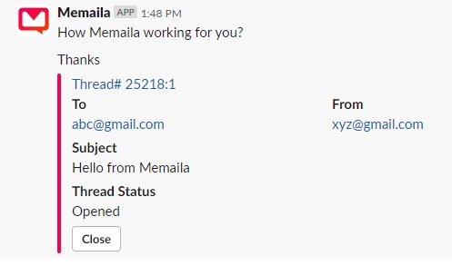 How Memaila works in Slack | Step 01